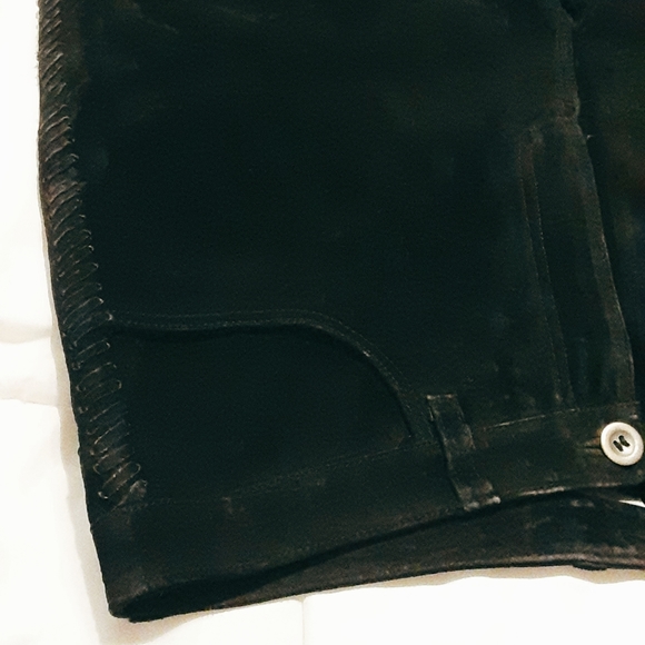 100% Leather Lightweight Suede by Chicos with Leather Braiding Down the Sides - Picture 14 of 16